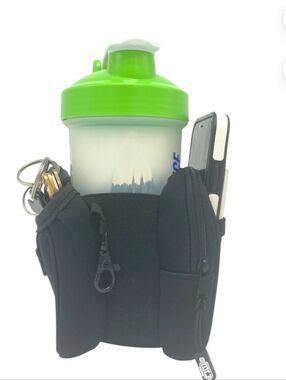 Bottle Caddy Black Neoprene Bottle Holder with Pockets